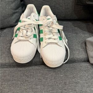 Women White and Green Sneakers
